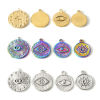 Picture of Eco-friendly Vacuum Plating 304 Stainless Steel Religious Charms Multicolor Round Eye of Providence/ All-seeing Eye