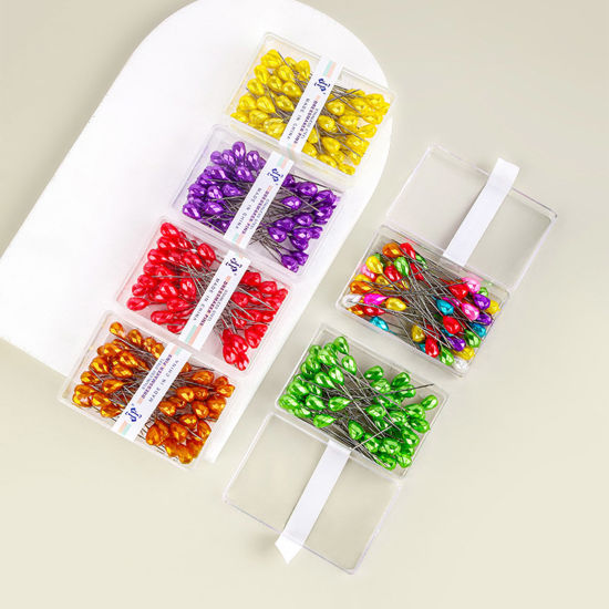 プラスチック & 合金 位置決めミシン針 多色 5.2cm長さ、 1 箱 の画像