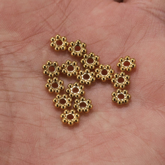 Image de 20 Pcs Perles d'Espacement Accessories pour DIY Fabrication de Bijoux de Bracelet Fête des Mères en 304 Acier Inoxydable Respectueux de la Nature Multicolore Flocon de Neige