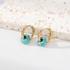 Picture of Eco-friendly Vacuum Plating 304 Stainless Steel Beaded Hoop Earrings Gold Plated Round 12mm Dia.