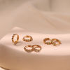 Picture of Hypoallergenic Exquisite Stylish 18K Real Gold Plated Copper & Cubic Zirconia Hoop Earrings For Women Coming-of-age Gift