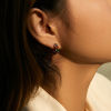 Picture of Hypoallergenic Exquisite Stylish 18K Real Gold Plated Copper & Cubic Zirconia Hoop Earrings For Women Coming-of-age Gift