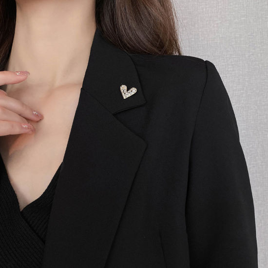 Image de Broche Epingle Élégant Cœur Multicolore à Strass Transparent 1 Pièce