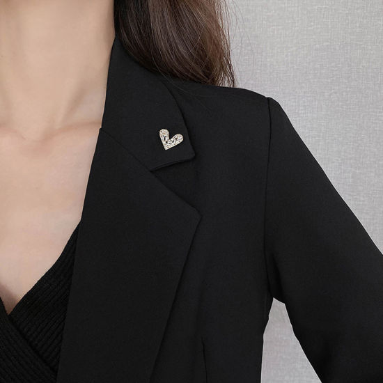 Image de Broche Epingle Élégant Cœur Multicolore à Strass Transparent 1 Pièce