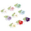 Picture of Zinc Based Alloy & Resin Charms Gold Plated Multicolor Flower Leaves Lily Of The Valley Flower 3D 14.5mm x 14mm