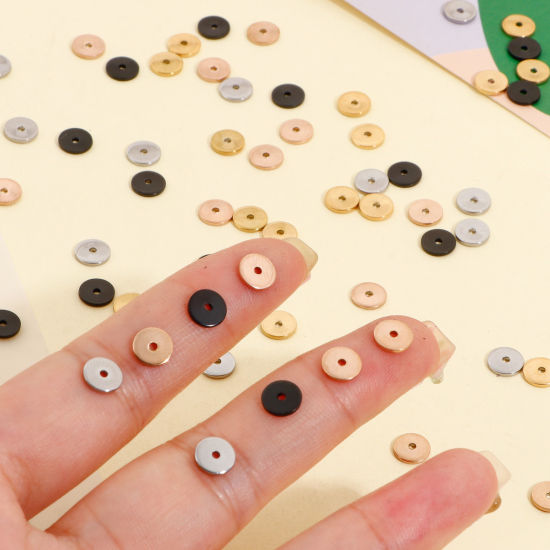 Image de Perles d'Espacement Accessories pour DIY Fabrication de Bijoux de Bracelet en 304 Acier Inoxydable Placage Sous Vide Écologique Rond Multicolore env. 6mm Dia., 10 Pcs