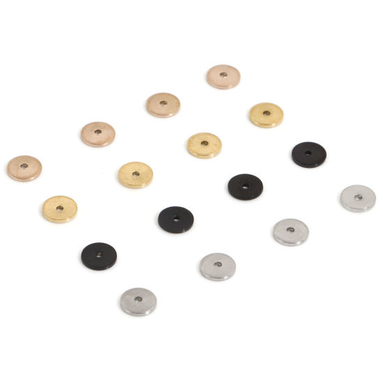 Image de Perles d'Espacement Accessories pour DIY Fabrication de Bijoux de Bracelet en 304 Acier Inoxydable Placage Sous Vide Écologique Rond Multicolore env. 6mm Dia., 10 Pcs