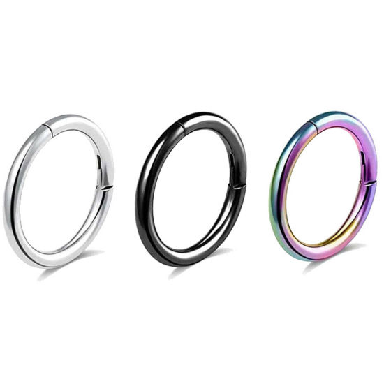Picture of 316 Stainless Steel Nose Ring Hoops Body Piercing Jewelry Round