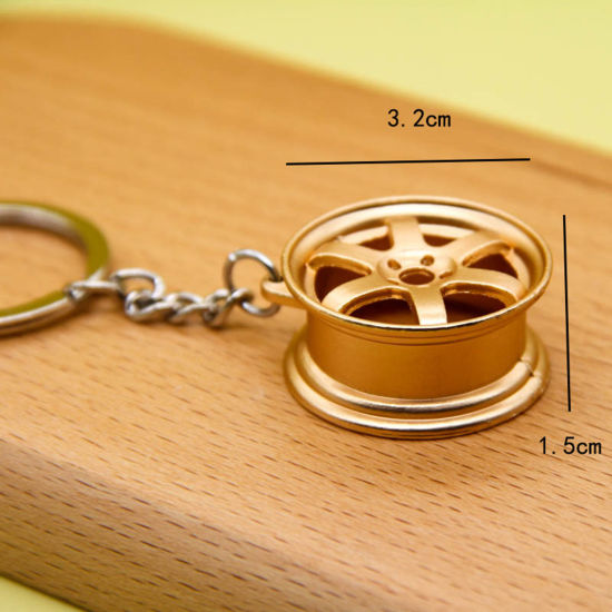 Image de Porte-Clés Créatif Multicolore Jante de Pneu de Moyeu de Roue de Voiture 1 Pièce