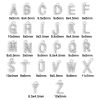 Picture of Brass Charms Real Platinum Plated Capital Alphabet/ Letter Message " A-Z " Micro Pave Clear Cubic Zirconia