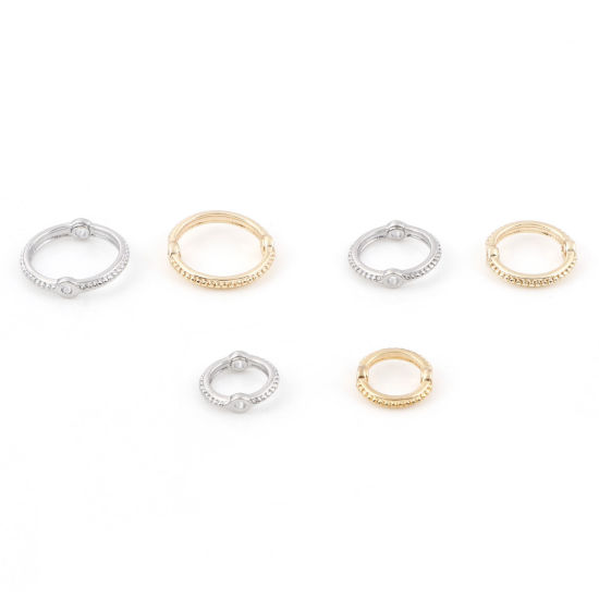Bild von Messing Perlen Rahmen Ring Punkt Echtgold plattiert 5 Stück