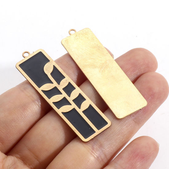 Image de Pendentifs en Alliage de Fer Doré Émail 2 Pcs