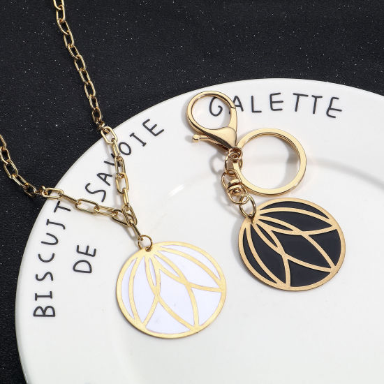 Image de Pendentifs en Alliage de Fer Doré Émail 2 Pcs