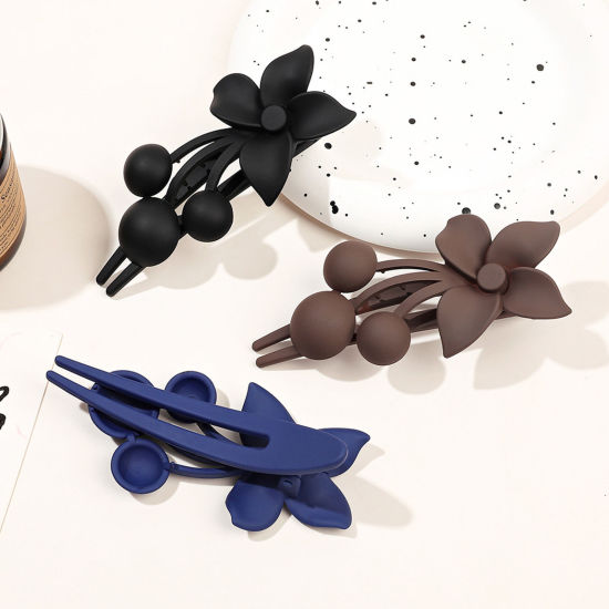 Image de Pince Griffe à Cheveux en Résine Élégant Multicolore Fleur 1 Pièce