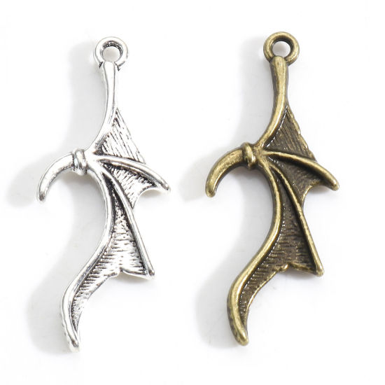 Picture of Zinc Based Alloy Halloween Charms Multicolor Halloween Bat Animal Wing 31mm x 13mm