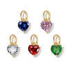 Picture of Eco-friendly PVD Vacuum Plating 304 Stainless Steel Charms 14K Gold Plated Heart Multicolour Cubic Zirconia 6mm Dia.