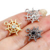 Picture of Zinc Based Alloy Halloween Charms Multicolor Halloween Cobweb 16mm x 15mm