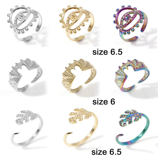 Image de Bagues Ouvert en 304 Acier Inoxydable Multicolore 1 Pièce