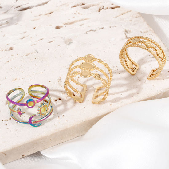 Imagen de 304 Acero Inoxidable Abierto Anillos Multicolor 1 Unidad