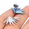 Picture of 304 Stainless Steel Flora Collection Ear Post Stud Earrings With Stoppers