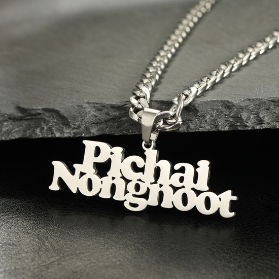 Picture of 304 Stainless Steel Customized Name Necklace Personalized Letter Charm Pendant