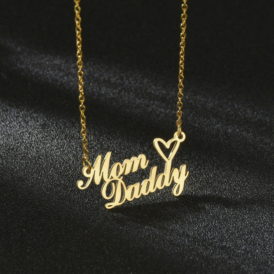 Picture of 304 Stainless Steel Customized Name Necklace Personalized Letter Charm Pendant