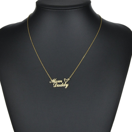 Picture of 304 Stainless Steel Customized Name Necklace Personalized Letter Charm Pendant