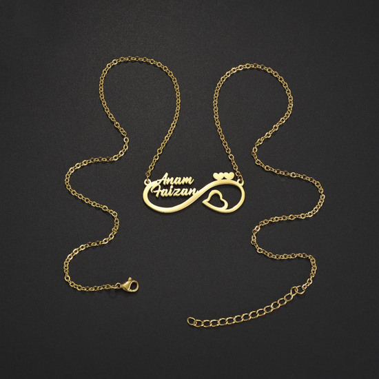 Picture of 304 Stainless Steel Customized Name Necklace Personalized Letter Charm Pendant