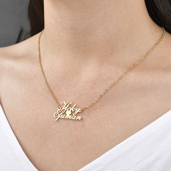 Picture of 304 Stainless Steel Customized Name Necklace Personalized Letter Charm Pendant