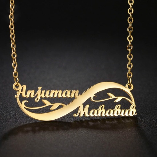 Picture of 304 Stainless Steel Customized Name Necklace Personalized Letter Charm Pendant