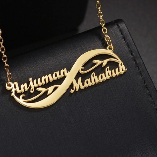 Picture of 304 Stainless Steel Customized Name Necklace Personalized Letter Charm Pendant