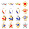 Picture of 304 Stainless Steel Religious Charms Geometric Evil Eye Enamel 28mm x 26mm