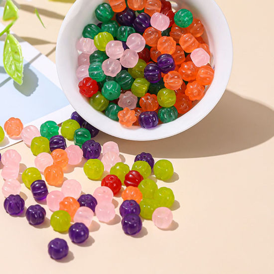 カルセドニー ( 天然染め ) ビーズ ペンダント チャーム DIY 手作り ハンドメイド ジュエリー アクセサリーを作る カボチャ 多色 8mm x 6mm、 10 個 の画像