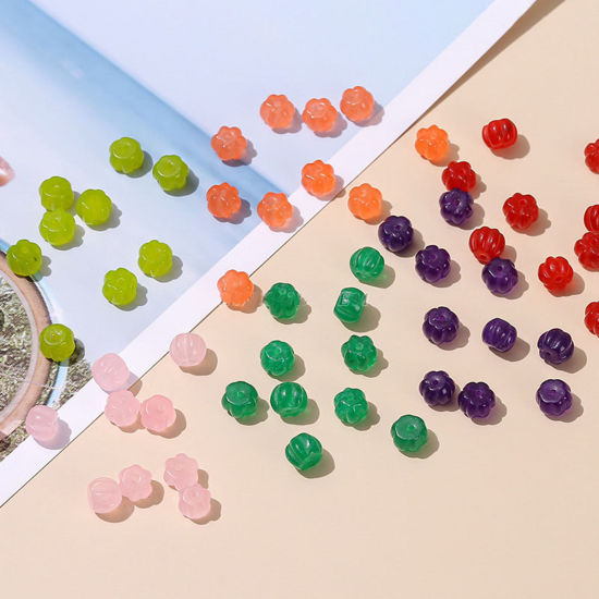 カルセドニー ( 天然染め ) ビーズ ペンダント チャーム DIY 手作り ハンドメイド ジュエリー アクセサリーを作る カボチャ 多色 8mm x 6mm、 10 個 の画像