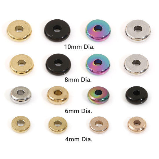 Image de Perles pour DIY Fabrication de Bijoux en 304 Acier Inoxydable Disque 10 Pcs