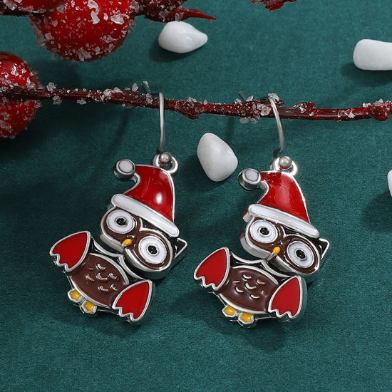 おしゃれ イヤリングピアス 金メッキ クリスマス キャンディケーン ベル 1 ペア の画像