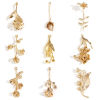 Imagen de Latón Colgantes Charms Flor Oro Real Chapado 3D 2 Unidades