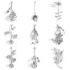 Imagen de Latón Colgantes Charms Flor Oro Real Chapado 3D 2 Unidades