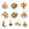 Imagen de Latón Colgantes Charms 18K Oro Real Chapado 1 Unidad