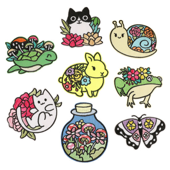 テリレン アイロンのパッチ（接着剤付き） DIY スクラップブッキング クラフト 多色 花 1 個 の画像