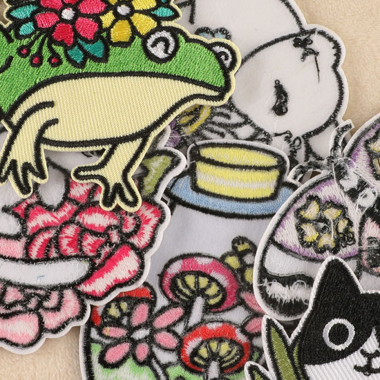 テリレン アイロンのパッチ（接着剤付き） DIY スクラップブッキング クラフト 多色 花 1 個 の画像