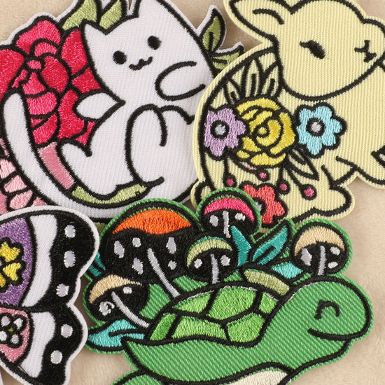 テリレン アイロンのパッチ（接着剤付き） DIY スクラップブッキング クラフト 多色 花 1 個 の画像