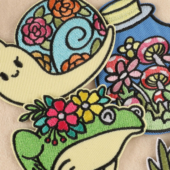 テリレン アイロンのパッチ（接着剤付き） DIY スクラップブッキング クラフト 多色 花 1 個 の画像