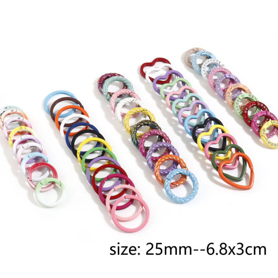 Image de 10 Pcs Porte-Clés en Alliage de Zinc Couleur Mélangée Au Hasard à Pois Laqué