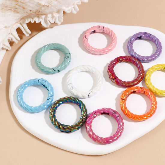 Image de 10 Pcs Porte-Clés en Alliage de Zinc Couleur Mélangée Au Hasard à Pois Laqué