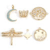 Immagine di Ottone Charms 18K Vero Oro Placcato 2 Pz