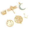 Immagine di Ottone Charms 18K Vero Oro Placcato 2 Pz