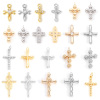 Immagine di Ottone Religione Charms Croce Vero Oro Placcato 2 Pz