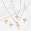 Immagine di Ottone Religione Charms Croce Vero Oro Placcato 2 Pz