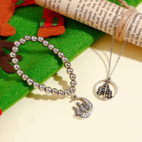 Bild von Zinklegierung Charms Antiksilber Wald 10 Stück